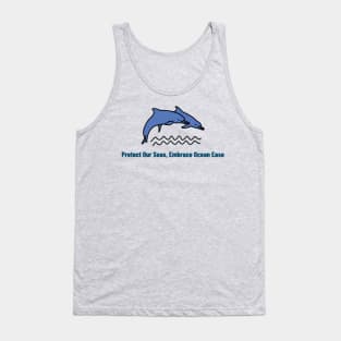 Protect Our Seas, Embrace Ocean Ease Ocean Conservation Tank Top